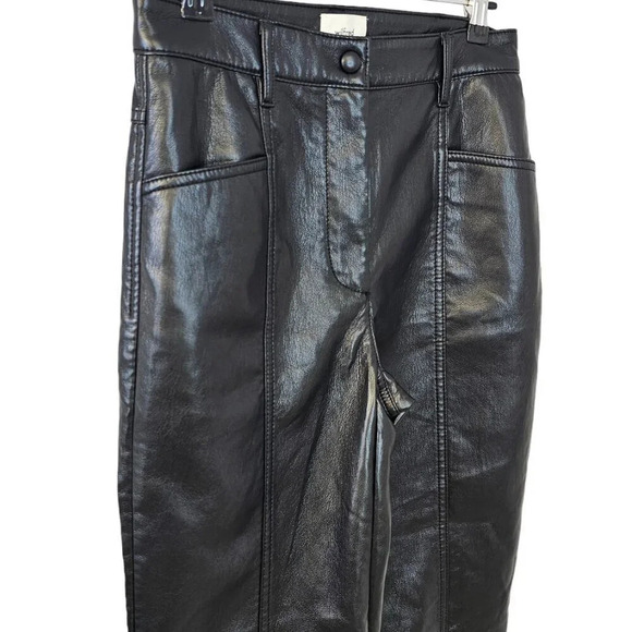 Aritzia Wilfred Rebel Pant Size 2 High Rise Vegan Leather  Straight Leg Black - Picture 9 of 10